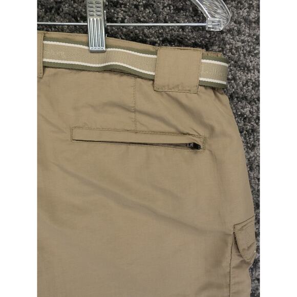 LL Bean Pants Womens Large Beige Tropicwear Capri Elastic Waist Belted Nylon NWT - Picture 12 of 12